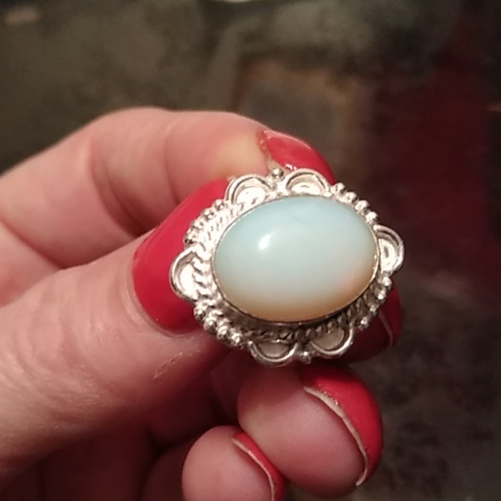 Sterling silver and moonstone ring - Picture 2 of 4